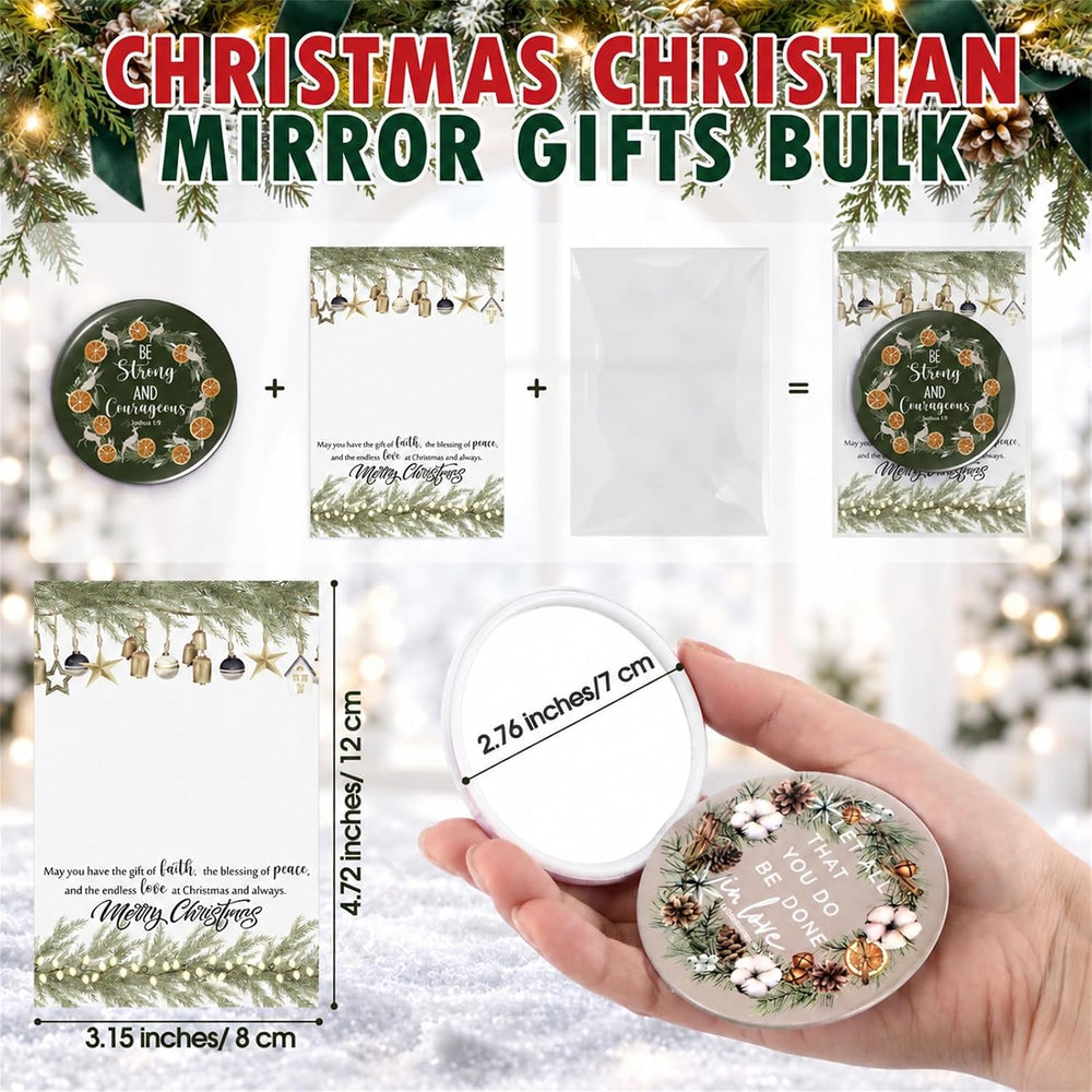 Thyle 72 Sets Christmas Christian Gifts Bulk Bible Verse Compact Mirrors