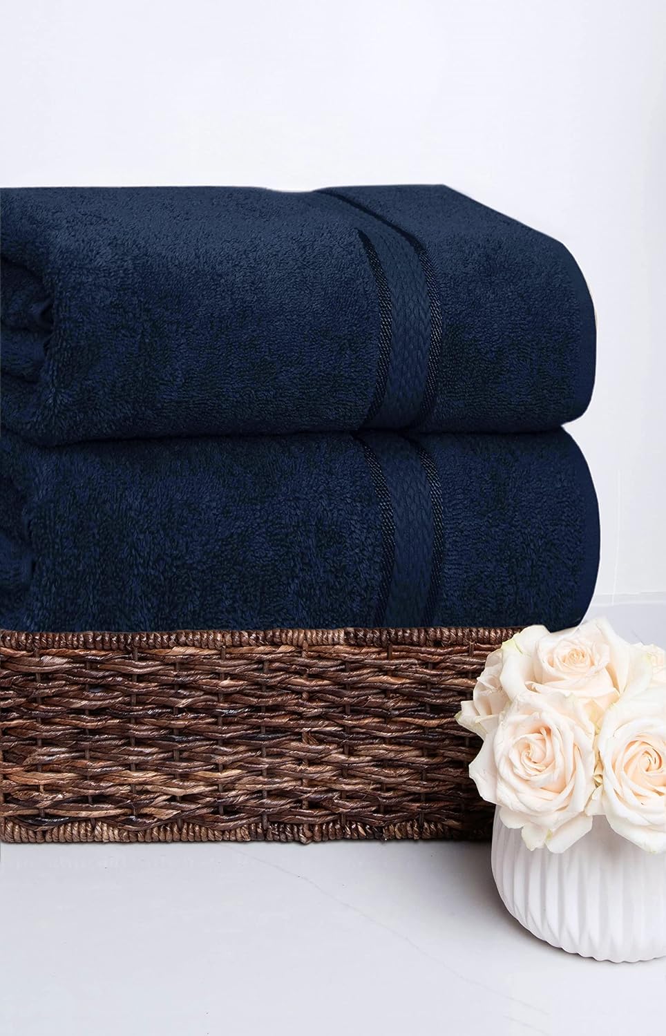 COTTON CRAFT Ultra Soft Bath Sheet - 2 Pack 100% Ringspun Cotton Towels