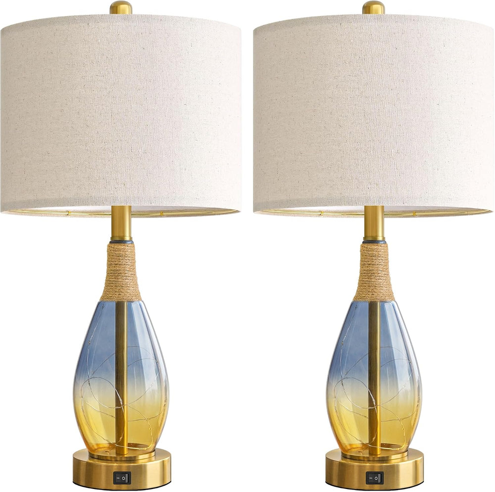 OYEARS 23" Table Lamps for Living Room Set of 2,Bedside Lamps for Night ...