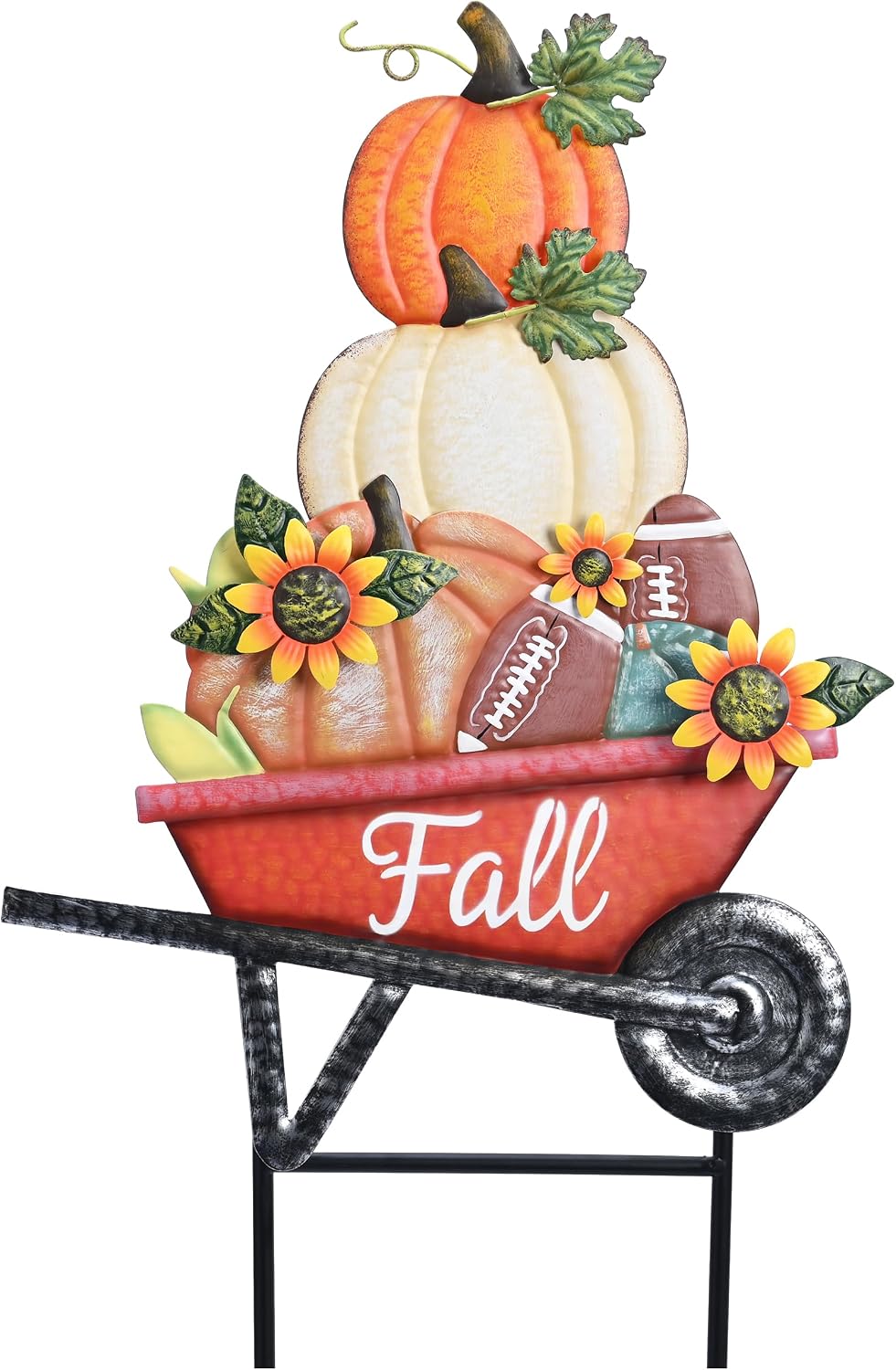 TERESA'S COLLECTIONS Fall Outdoor Decor Pumpkins Metal Garden Stake 23"