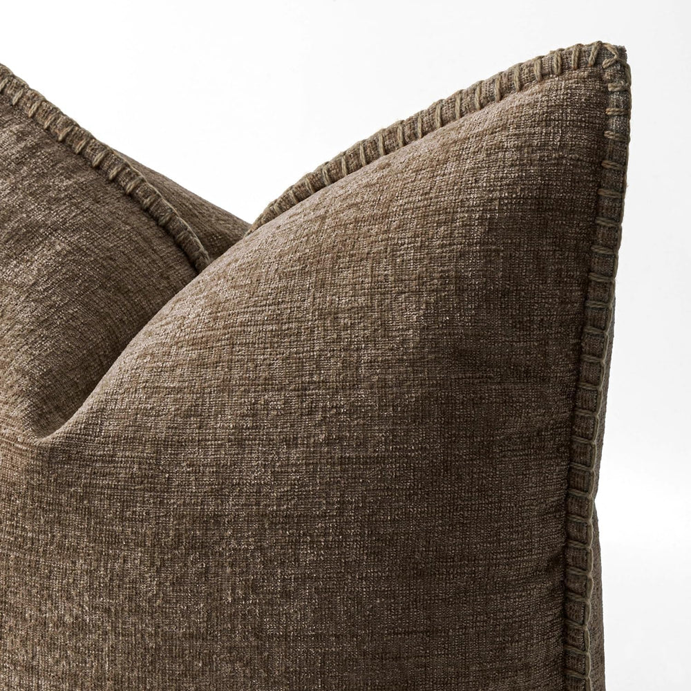 MIULEE Decorative Euro Sham Pillow Covers 24x24 Inch Brown 2 Pack
