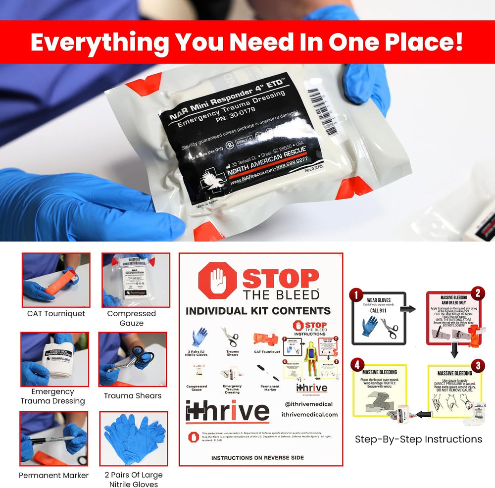 iThrive Medical - Stop The Bleed Trauma Kit - Bleeding Control Kit with CAT T...