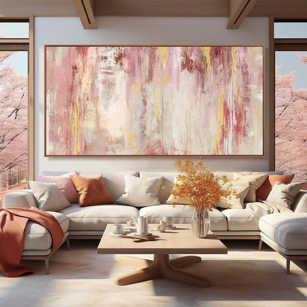 Extra Large Canvas Art Framed Wall Art for Living Room Decor Pink Pictures fo...