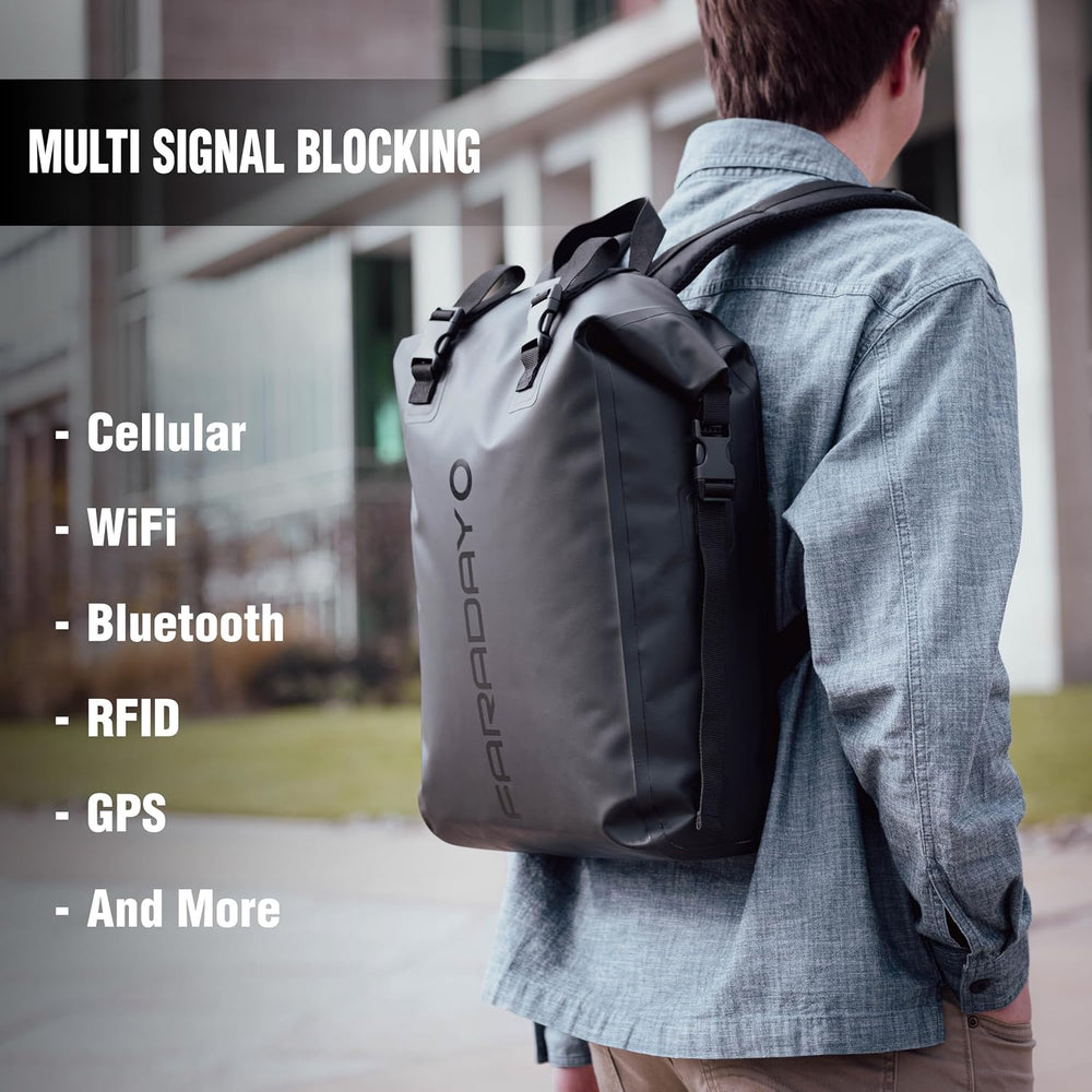 Faraday Defense Waterproof Faraday DRY Bag - 17L Backpack - Fast, Easy Access...