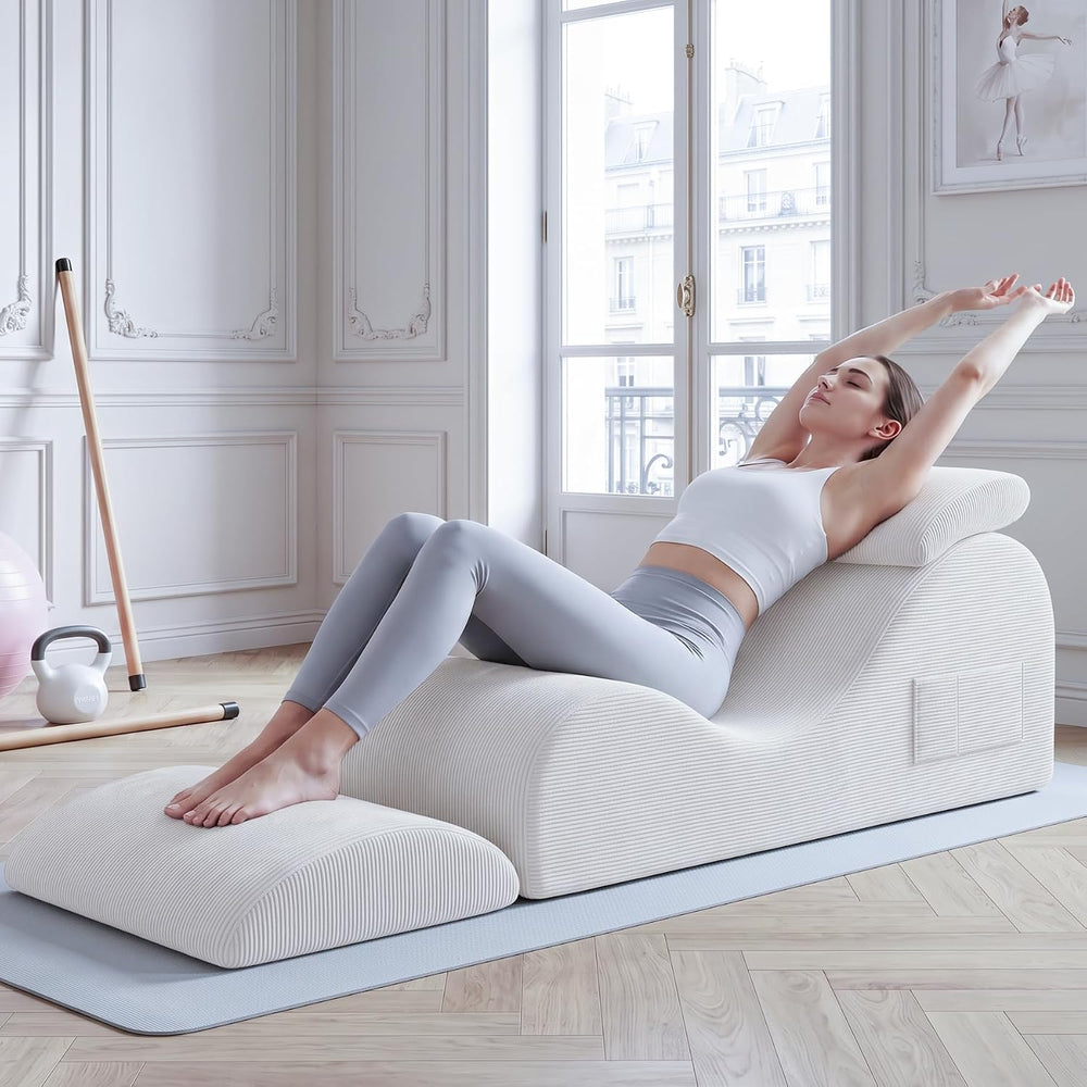 Convertible Yoga Chair Lounge for Adults, Ergonomic Foam Chaise Lounge Chair ...