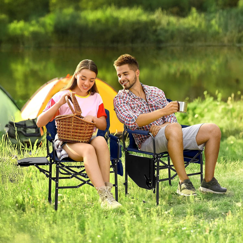 VINGLI Camping Chairs, Directors Chair, Camping Chair with Side Table & C...