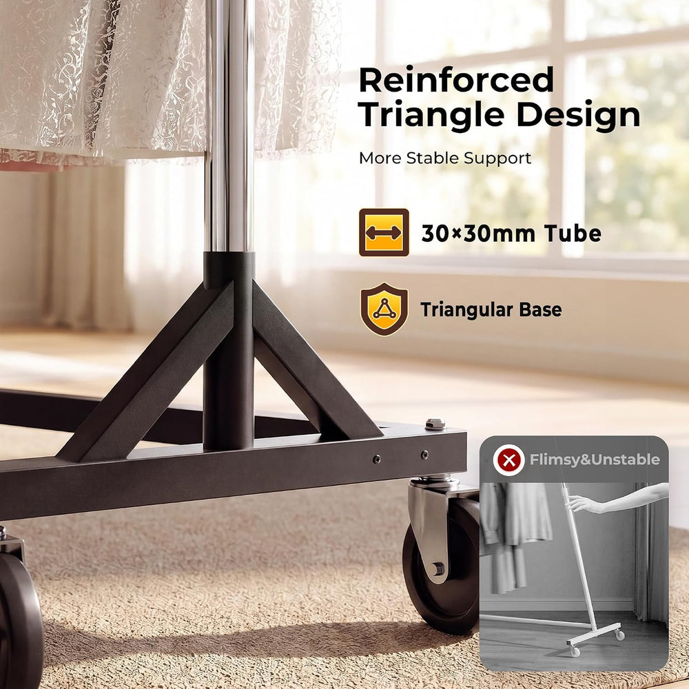 HOKEEPER Clothes Rack Z Rack Heavy Duty Clothing Rack with Lockable Wheels