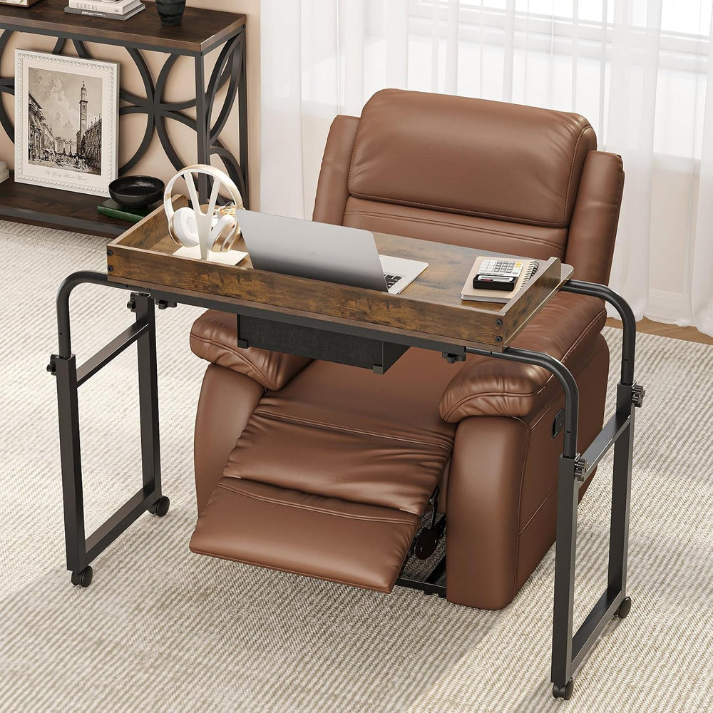 GiftGo Over Bed Table with Wheels, Recliner Table Bed Desk, Adjustable Height...