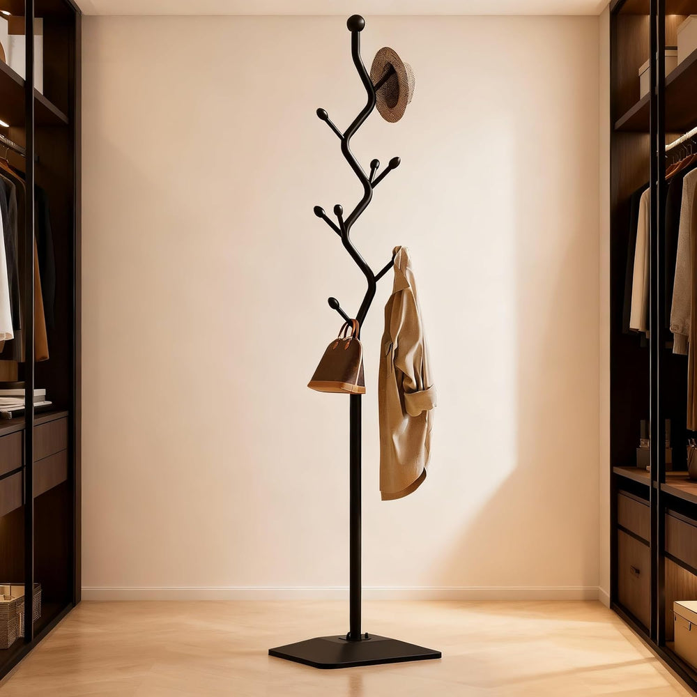 8-Hook Metal 68.8in Freestanding Coat Rack Stand, Coat Tree
