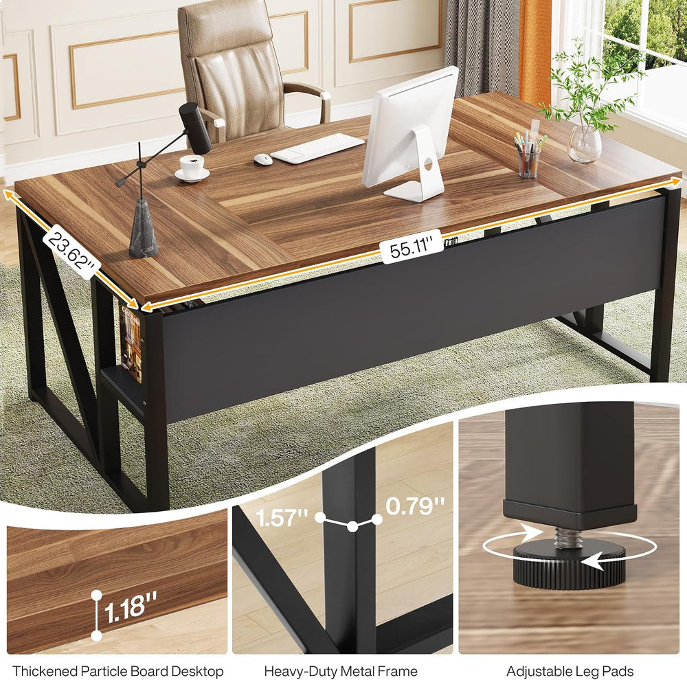 Tribesigns 63 inches Computer Desk with Bottom Storage Shelf Home Office Desk...