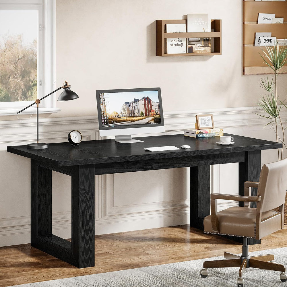 Tribesigns 63-Inch Executive Desk, Modern Wood Office Desk, Large Computer Ta...