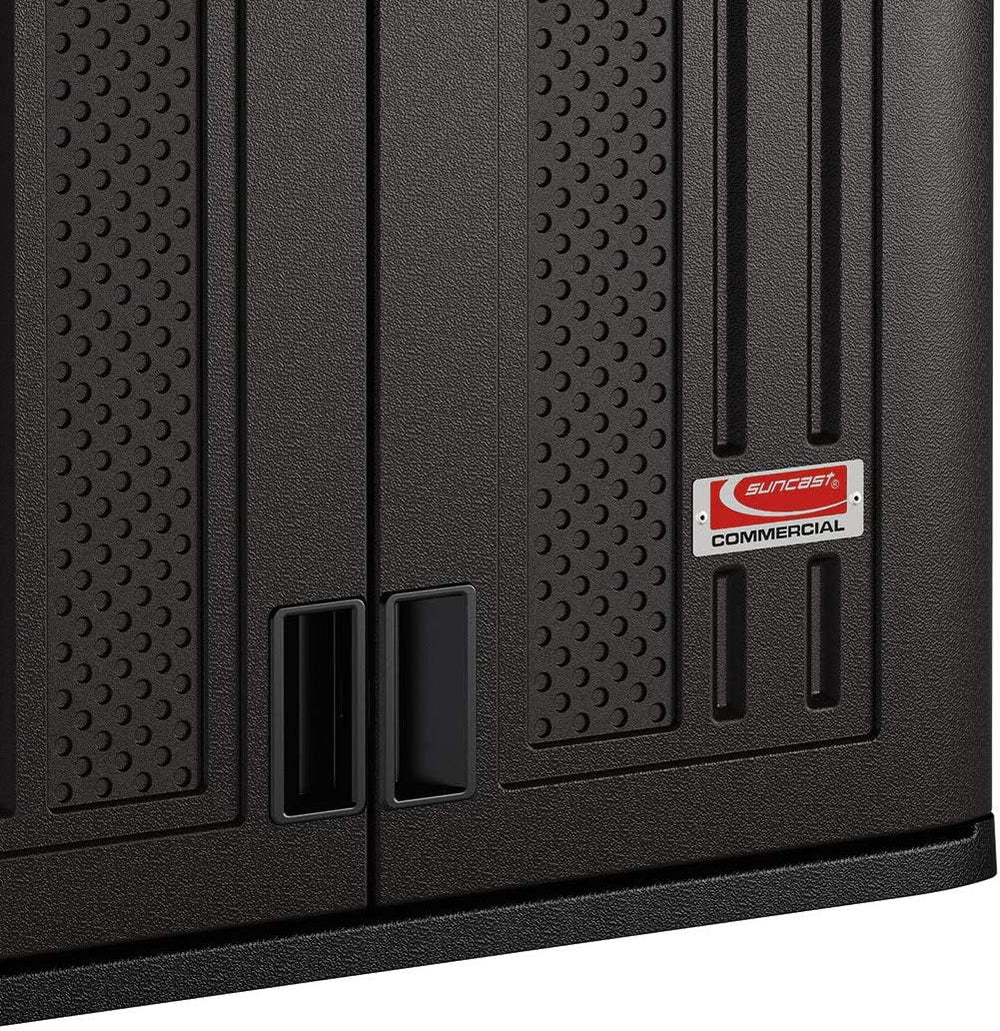 Suncast 4 Cu Ft. Commercial Heavy-Duty Resin Wall Cabinet, Lockable, Black