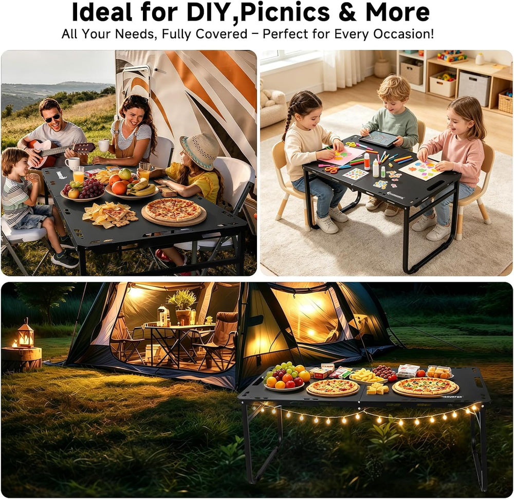 rollingsurfer Low Profile Camping Table, 17" H Coffee Table for Outdoor,...