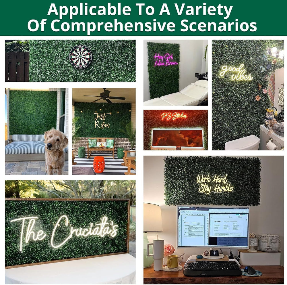 12 Pack 24"x16" Artificial Grass Wall Panels 2'' Height Box...