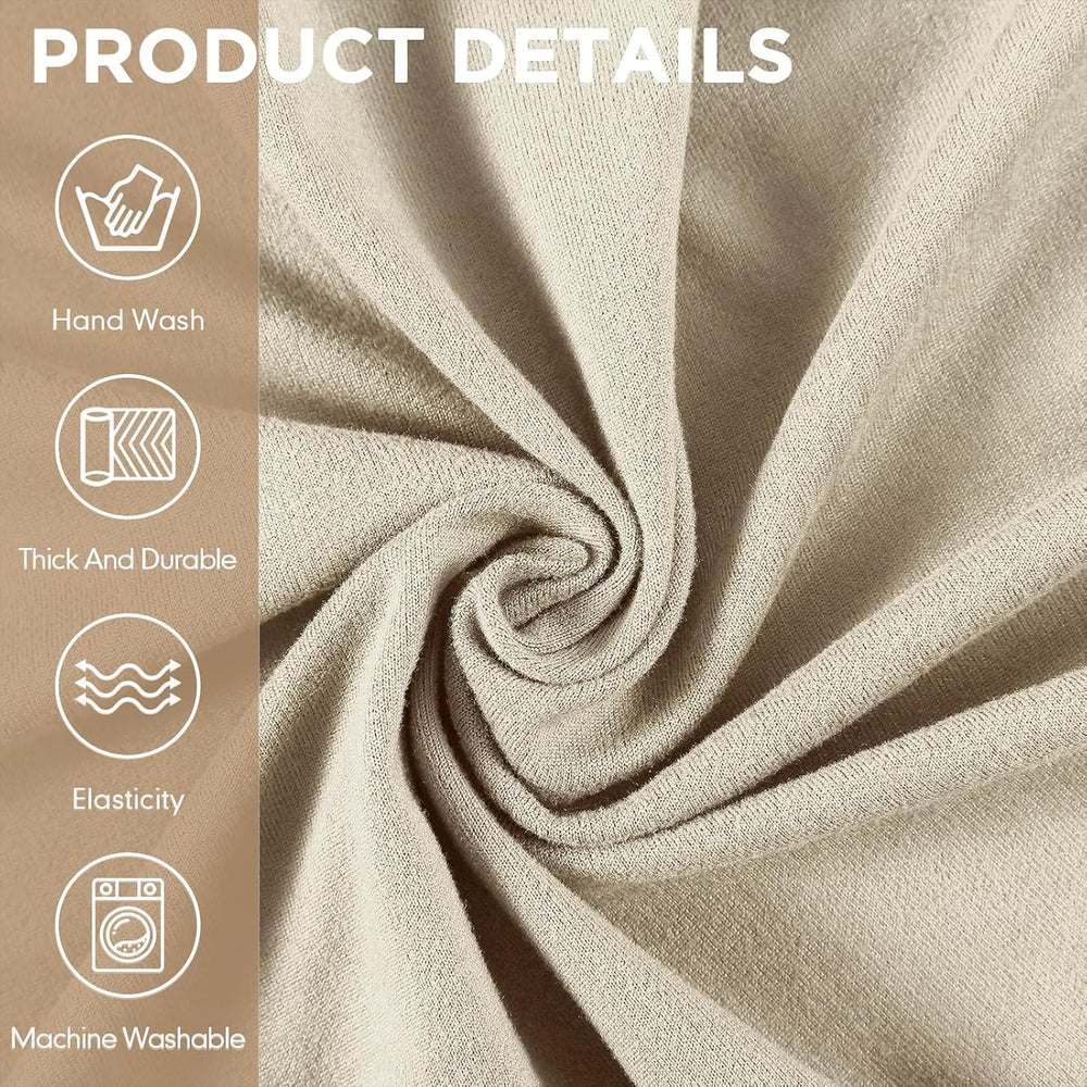 Peryiter 2 Pcs Couch and Loveseat Sofa Covers,Beige,Milk Silk