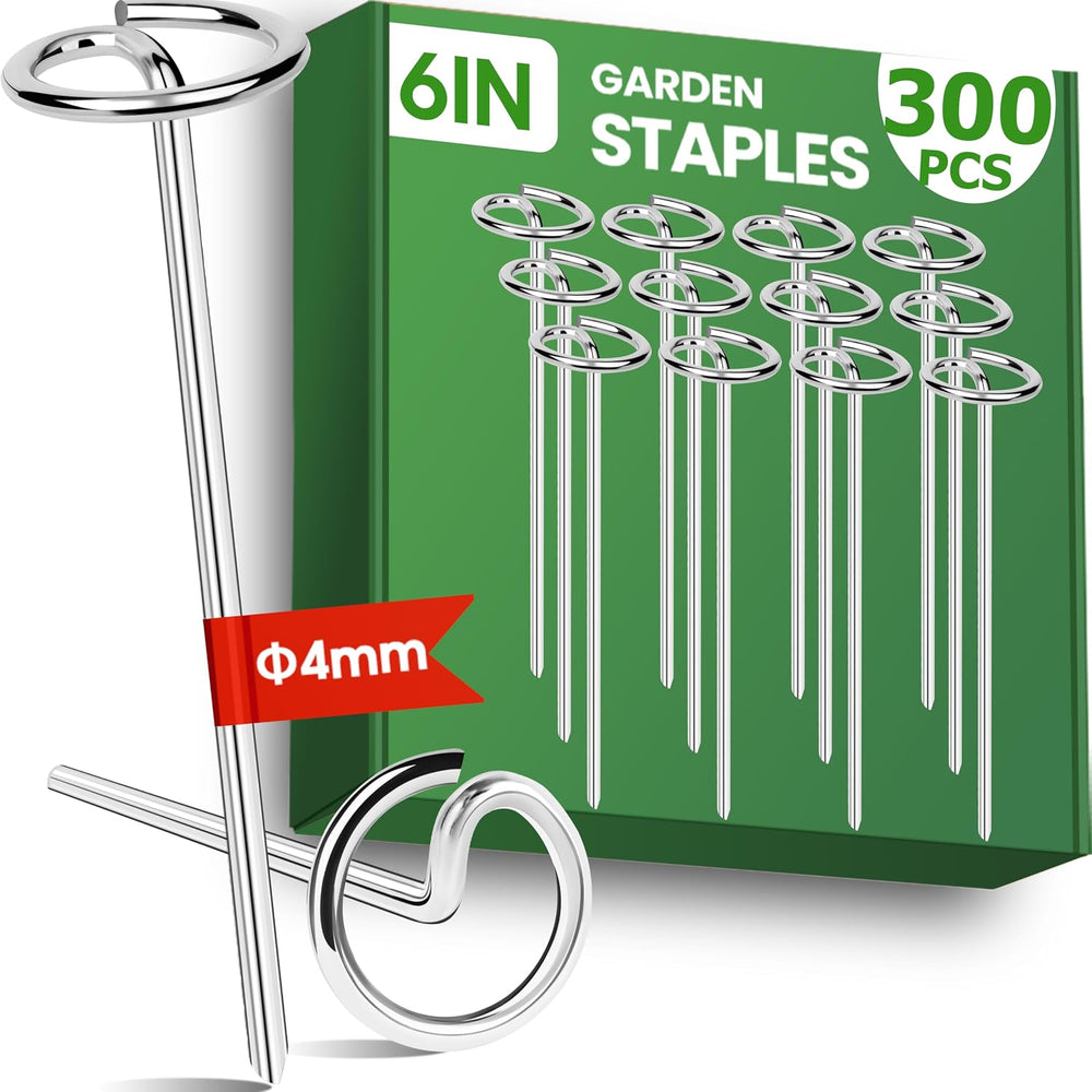 6 Inch Landscape Staples, Weed Barrier Fabric Stakes, Garden Pins (300pcs)
