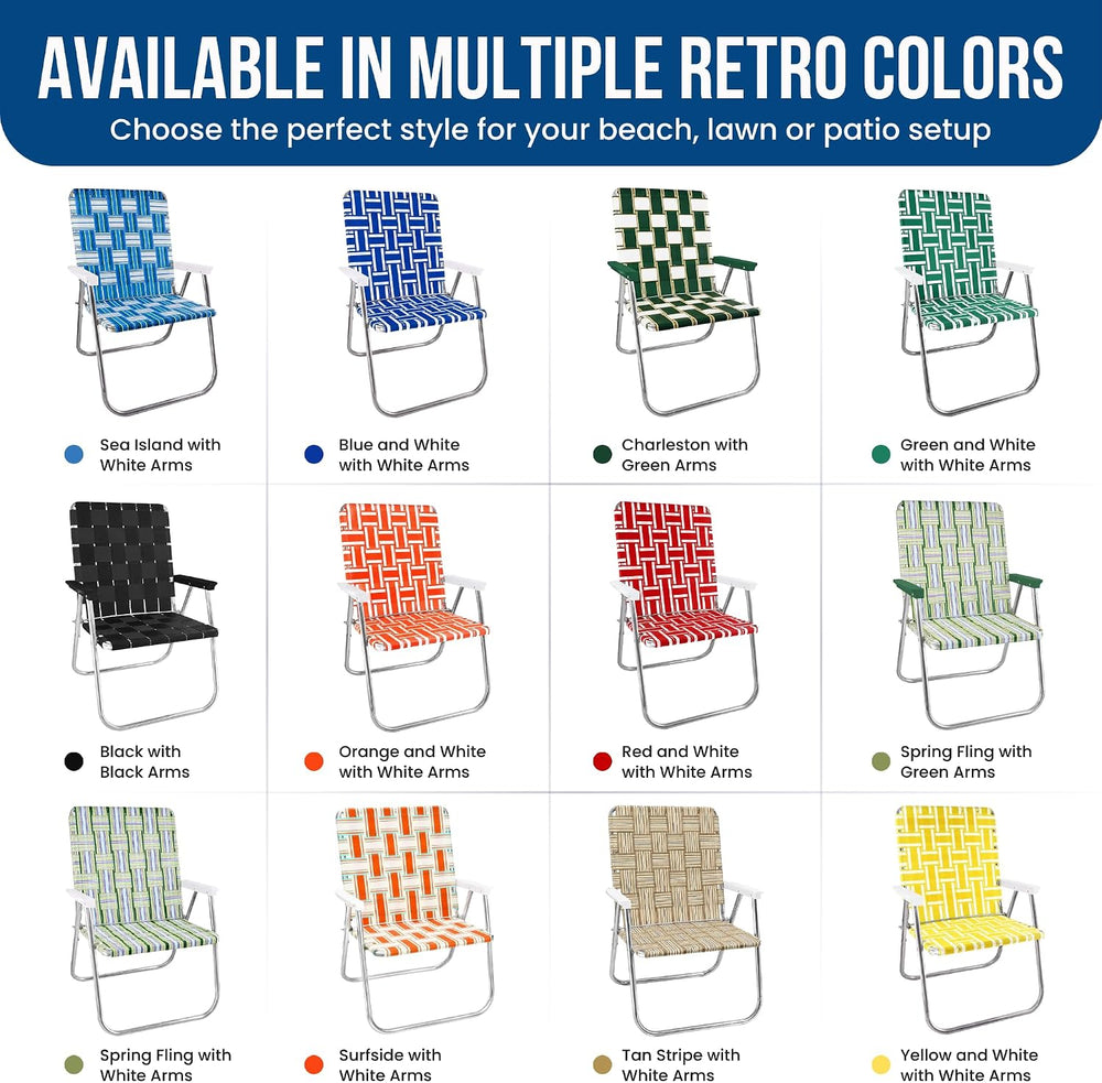 Lawn Chair USA Folding Aluminum Outdoor Patio Lawn Chair | Heavy-Duty Webbed ...
