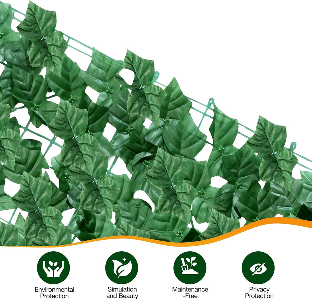 Artificial Ivy Privacy Fence Wall Screen, 59 x 118 in Garden Fake Hanging Pla...
