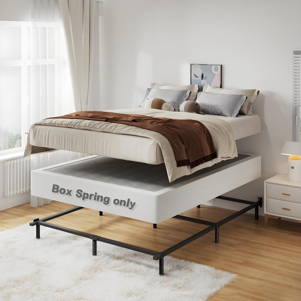 Snaye Queen Size Box Spring Bed Base 9 Inch, 3000lbs Heavy Duty Box Spring Qu...