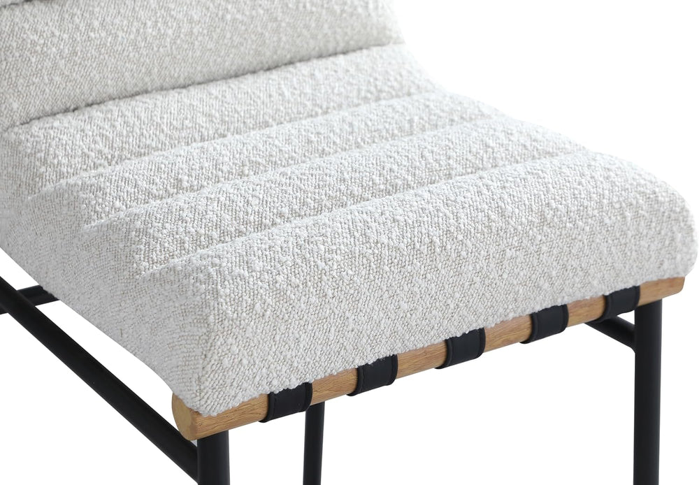 Meridian Furniture 857Cream-C Burke Collection Modern | Contemporary Boucle F...