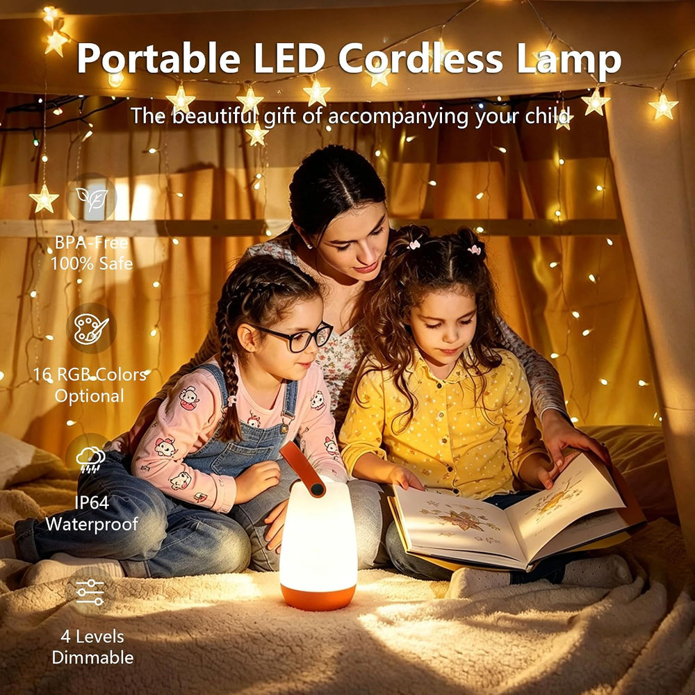2-Pack Portable Outdoor Table Lamp,USB Rechargeable and RGB Light