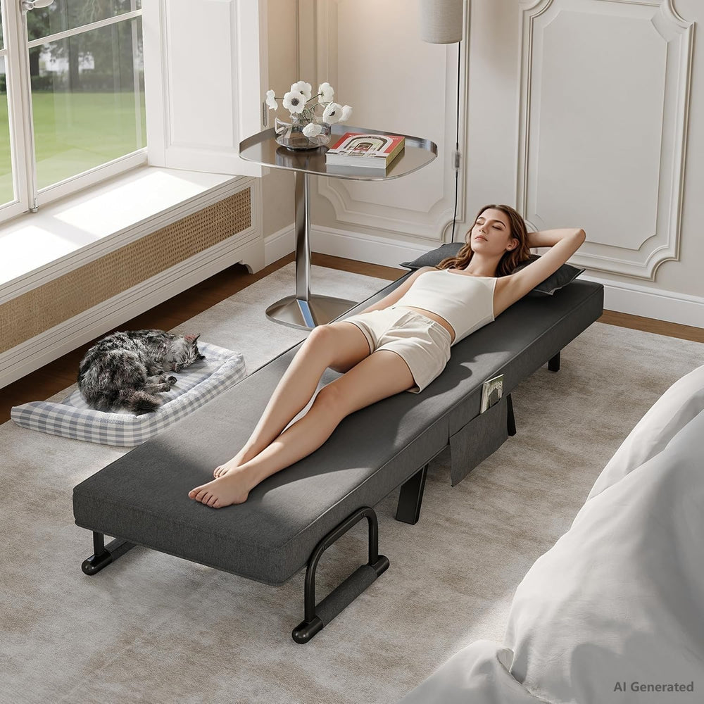 TYBOATLE Sleep Chair Set of 2, Sleeper Chair (Dark Grey)
