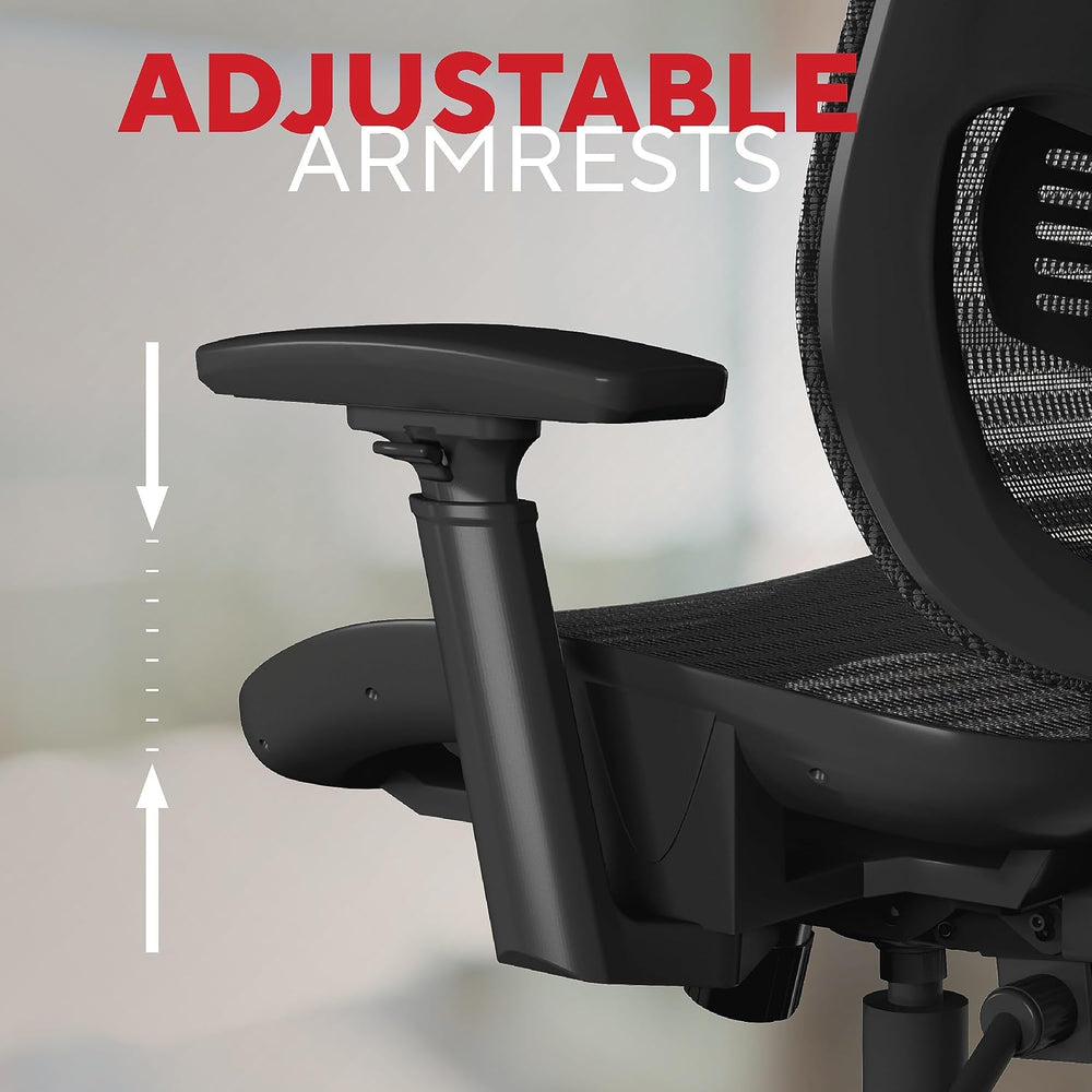 Staples Kroy Ergonomic Mesh Task Chair, Lumbar Support, Adjustable, Black