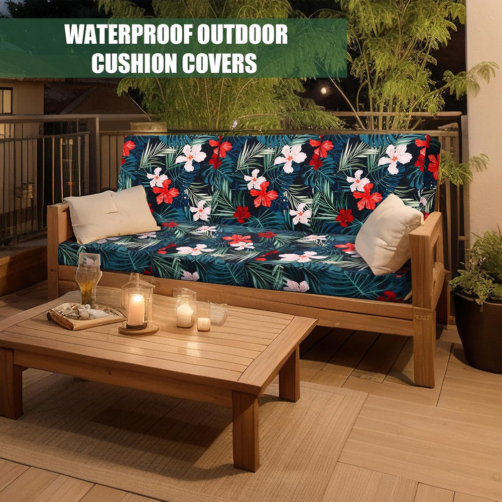 Panelee 6 Pcs Patio Cushion Covers Square Chair Seat Slip Covers Waterproof O...