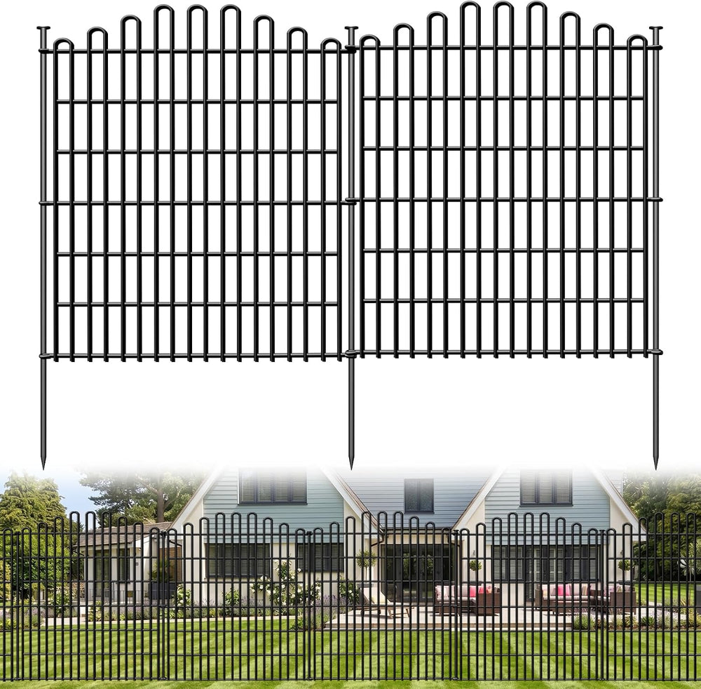 15 Panels No Dig Decorative Garden Fence, Dog Fence Outdoor for Yard