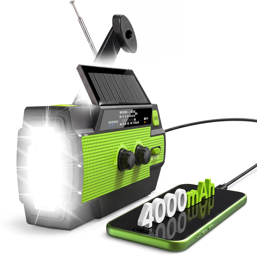 RunningSnail Emergency Crank Radio with 3-Mode Flashlight & Reading Lamp