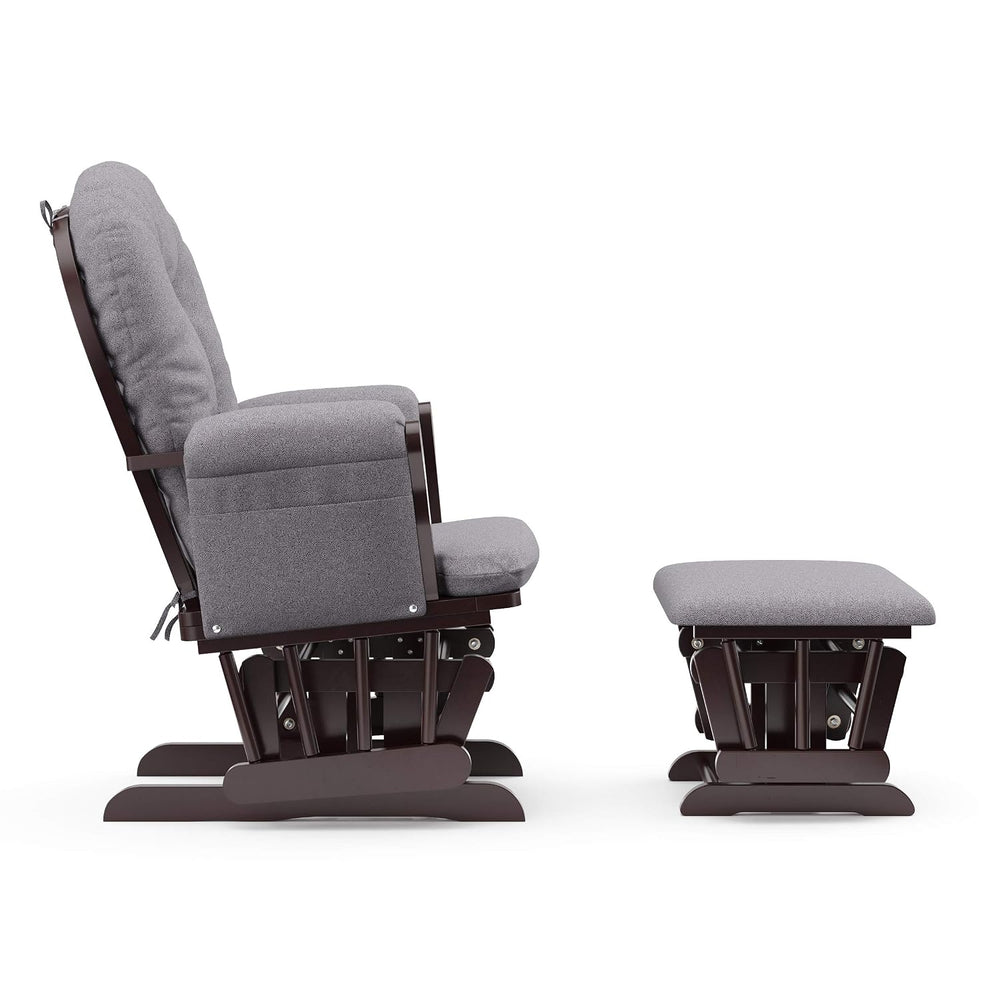 Storkcraft Premium Hoop Glider & Ottoman, Espresso/Gray Swirl