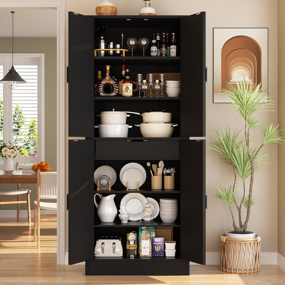 Unikito 71" Kitchen Pantry Storage Cabinet with Adjustable Shelves, Drawer
