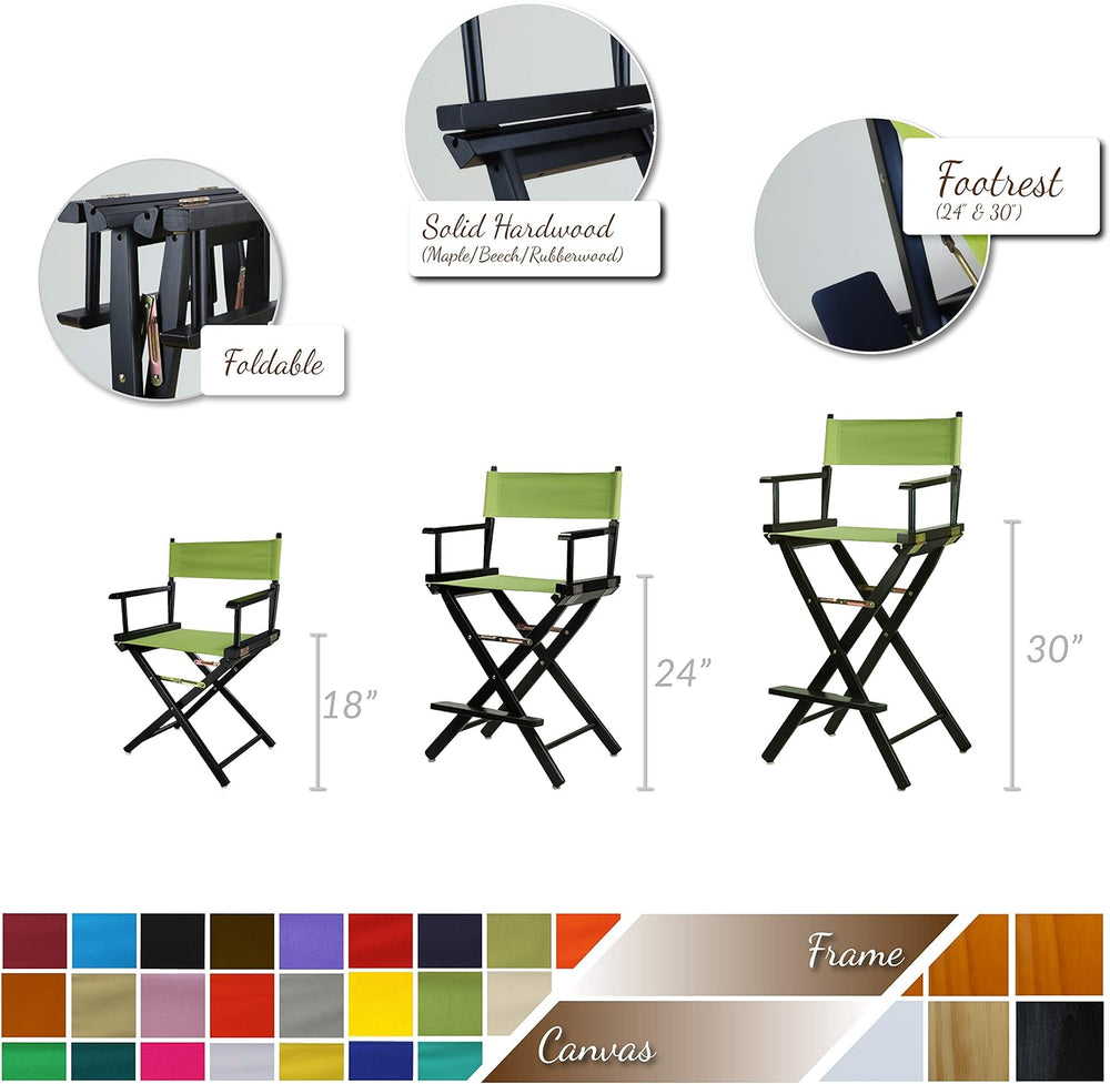 Casual Home 30" Director's Chair White Frame-Navy Blue Canvas