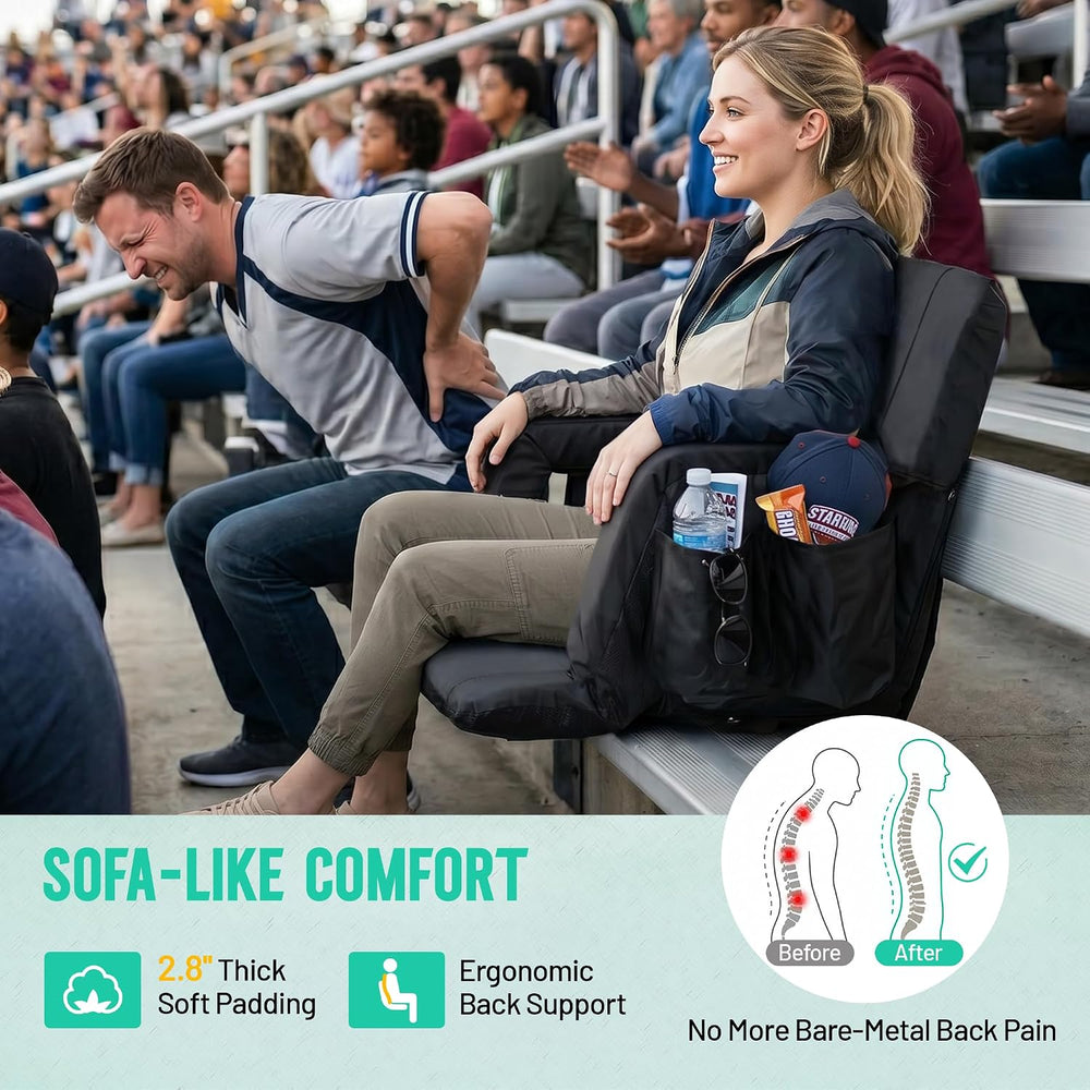 Overmont Stadium Seats with Back Support, Padded Bleacher Seat Cushion