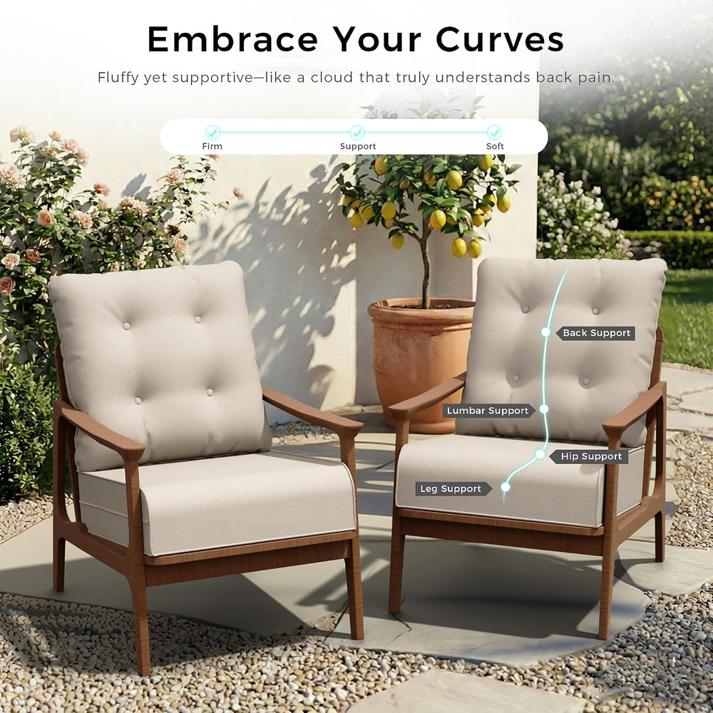 Patio Furniture Cushions Set, 22x24 Inch Outdoor Deep Seat Chair Cushions, Wa...
