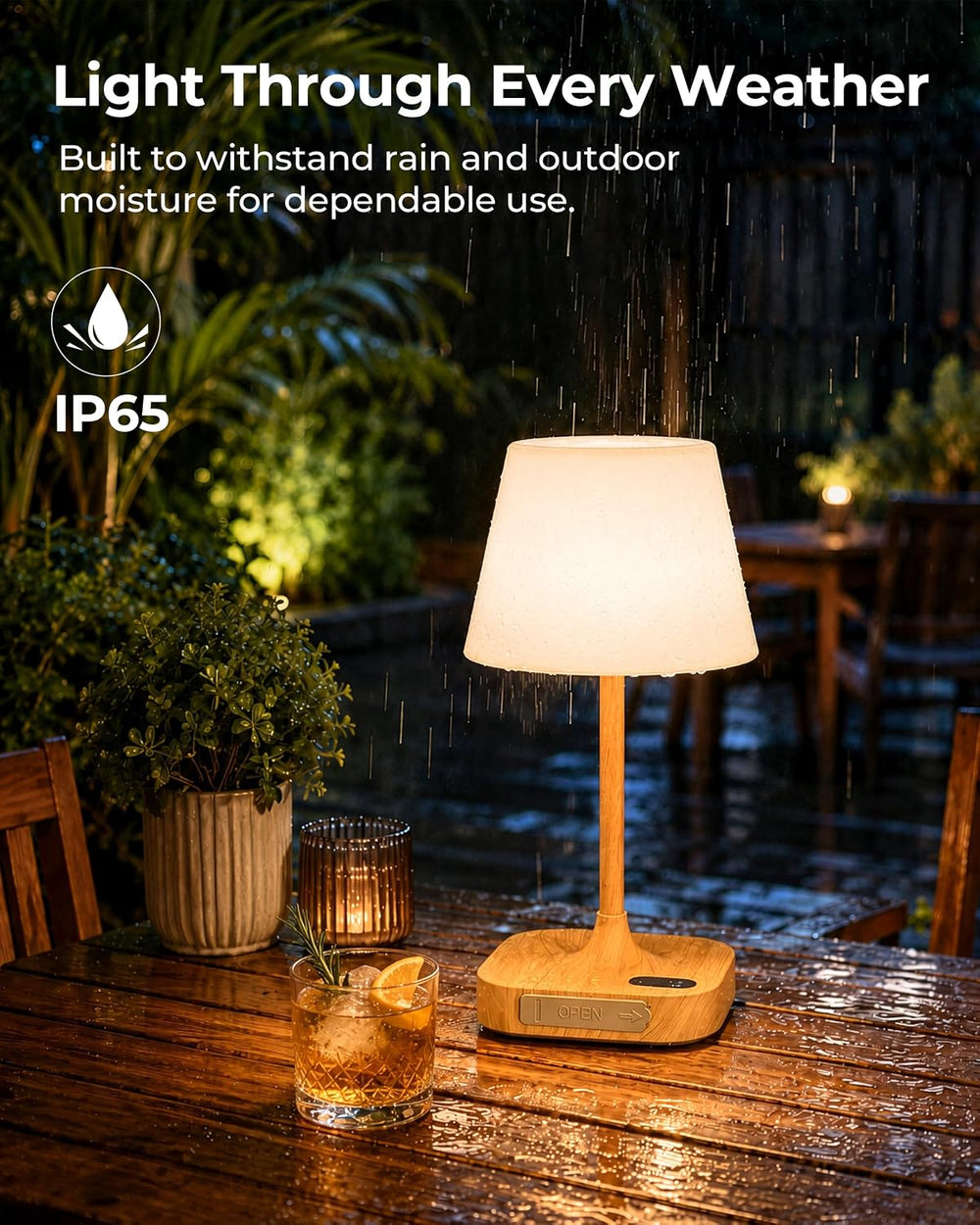 BUCASA Waterproof Shower Lamp Rechargeable Bathroom Shower Lights