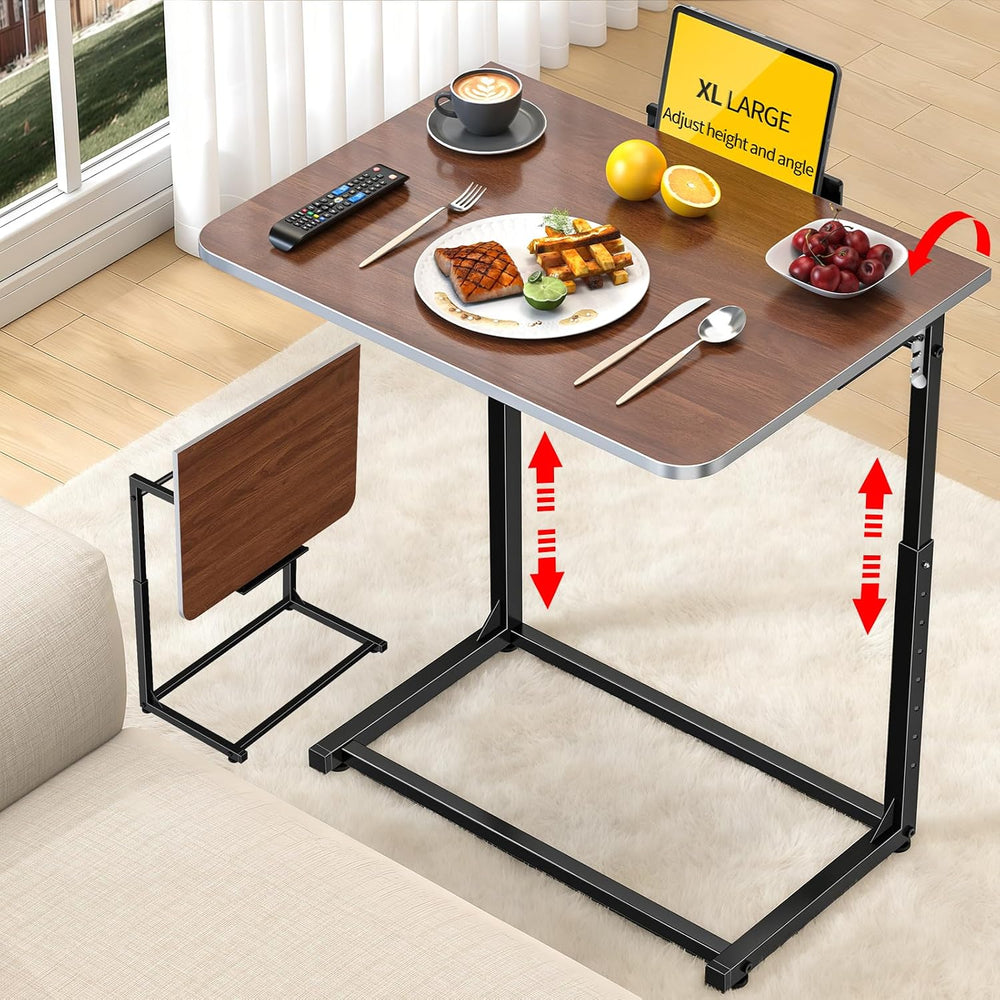 Extra Large Heavy Duty TV Tray Table, 23.6" Folding C-Shaped Laptop Desk...