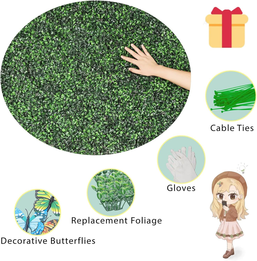 HEDGE MAZE 20" x 20" Durable Artificial Grass Wall Panels - 12PCS