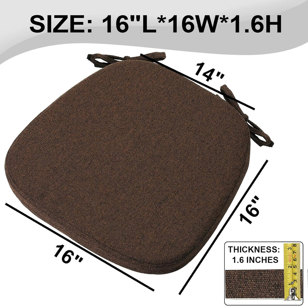 SINOSSO Memory Foam Chair Cushions for Dining Chairs Set of 4, Kitchen Seat C...