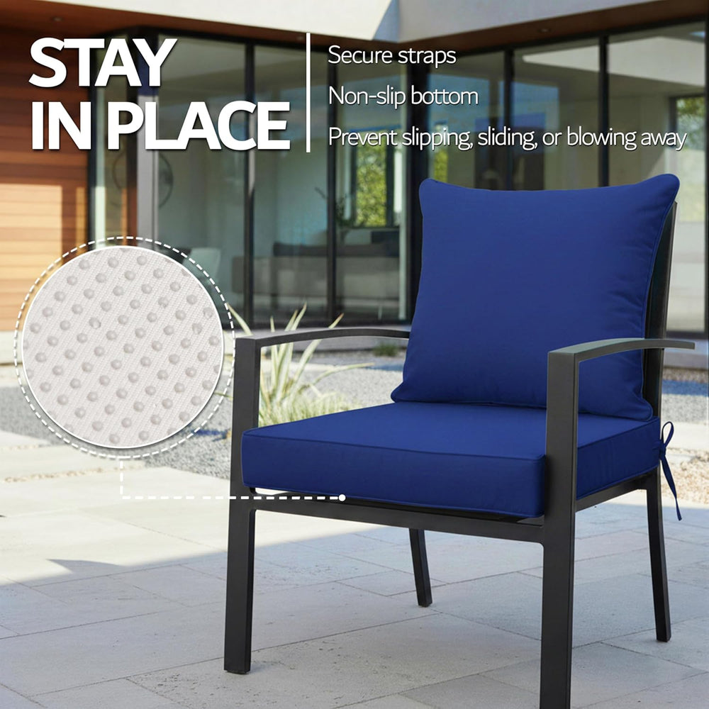 22x22 Inch Patio Chair Cushions Set of 2, Outdoor Furniture Cushions - Remova...