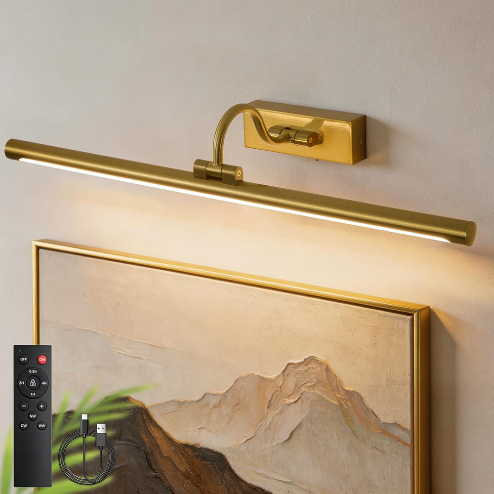 Wireless Rechargeable Picture Light for Wall, 24 Inch Battery Operated Art Li...