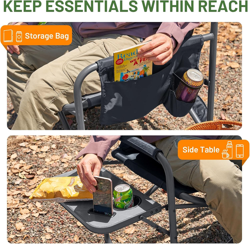 Timber Ridge XXL Director’s Chair – Heavy Duty Folding Camping Chair for Adul...
