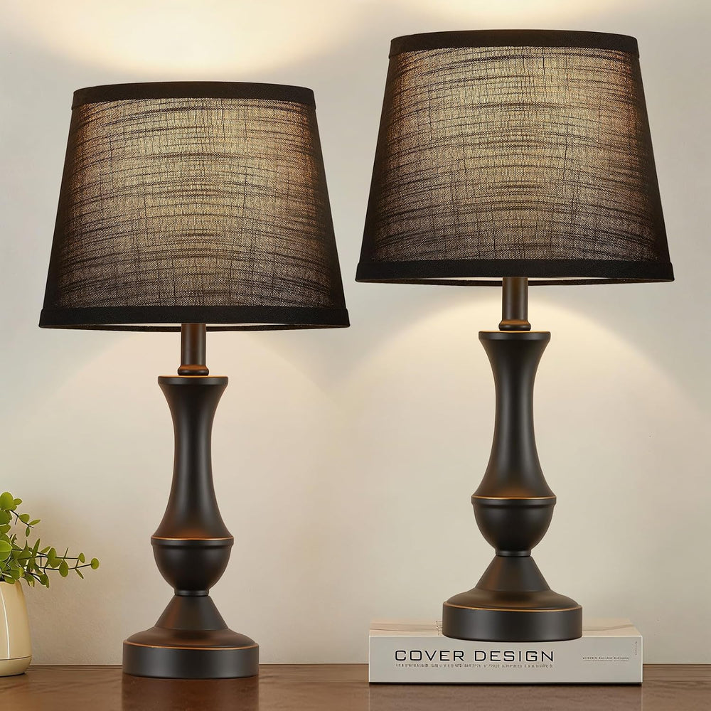 Table Lamp Set of 2, 19" Mordern Bedside Lamps for Living Room & Bed...