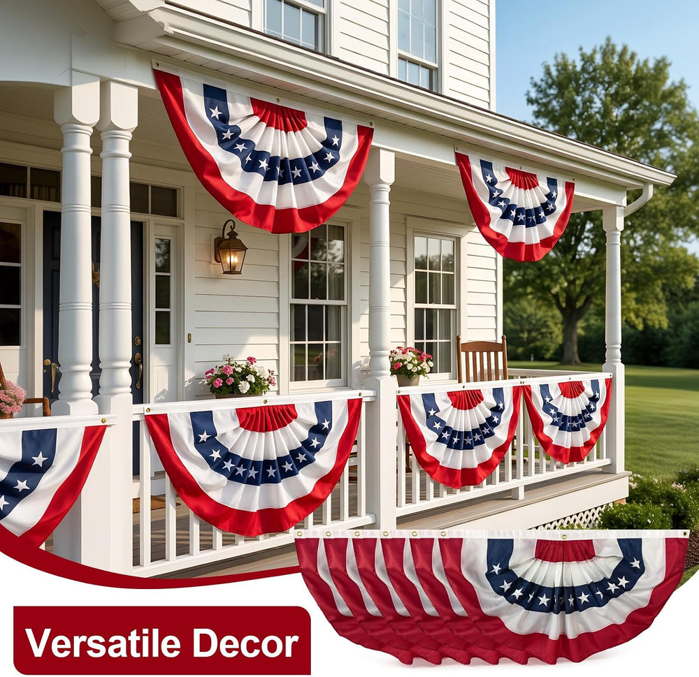 AMZFLAG American Bunting Flag 3X6 Feet Outdoor 2 Packs, Heavy Duty US USA Bun...