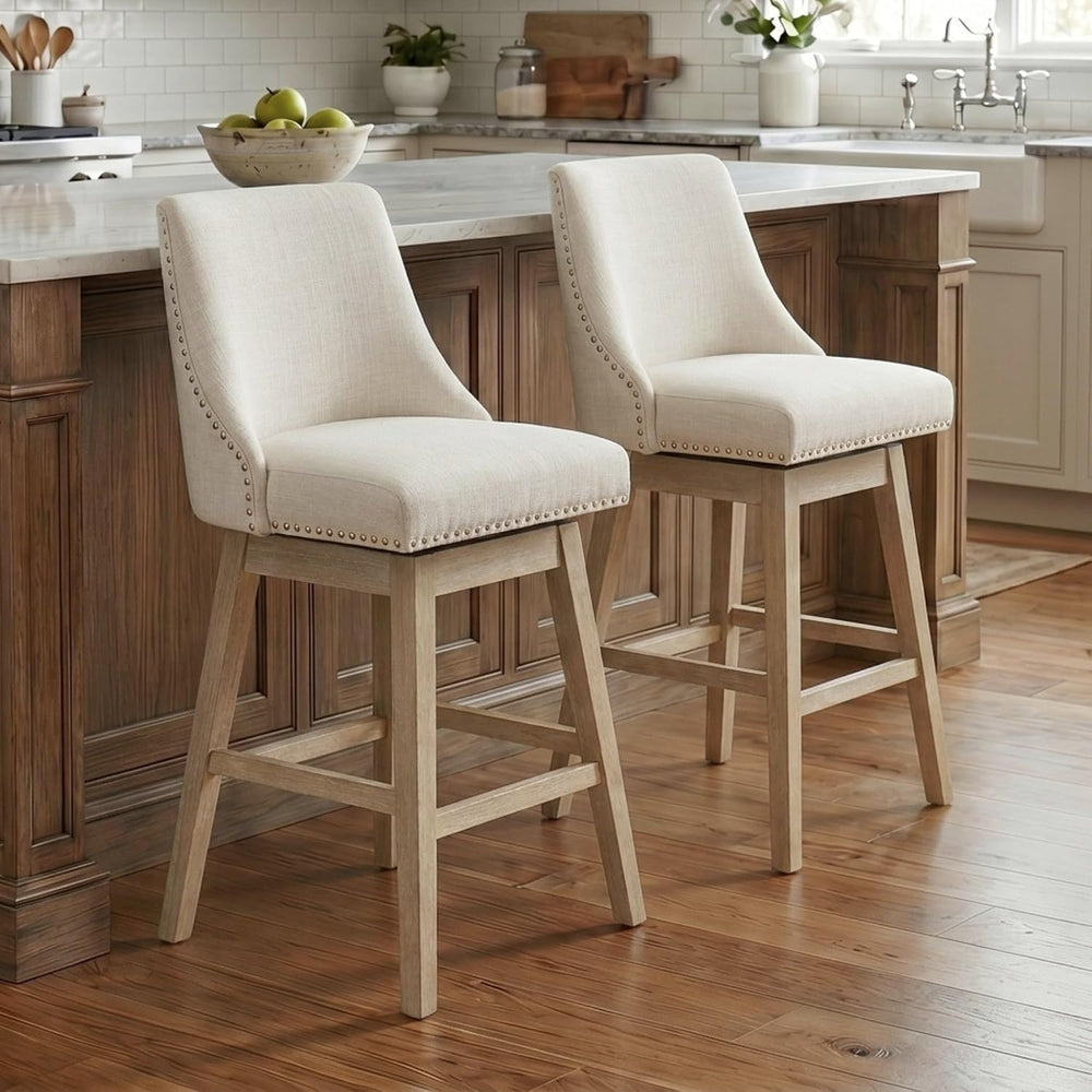 chairus Counter Height Swivel Bar Stool Chairs Set of 2 Mid-Century Modern 27...