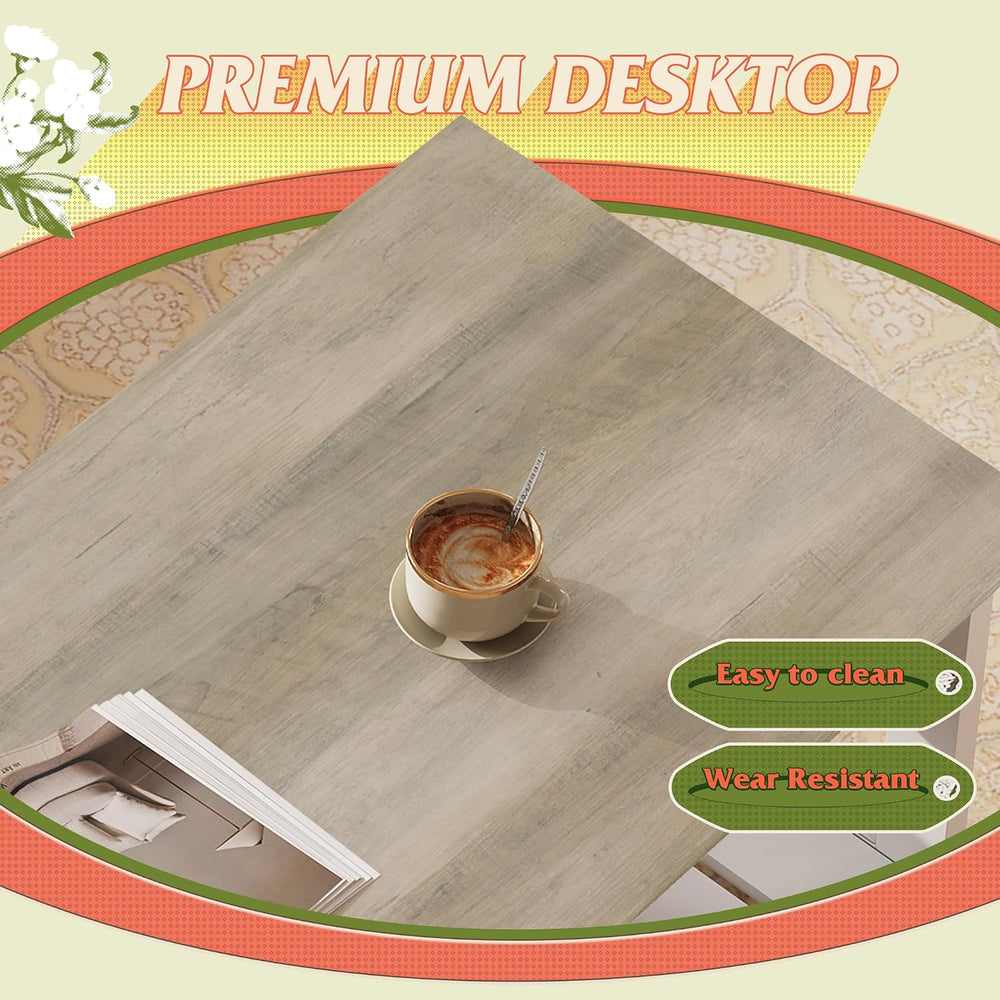 WLIVE 2-Tier Coffee Table with X-Shape Frame, Classic White