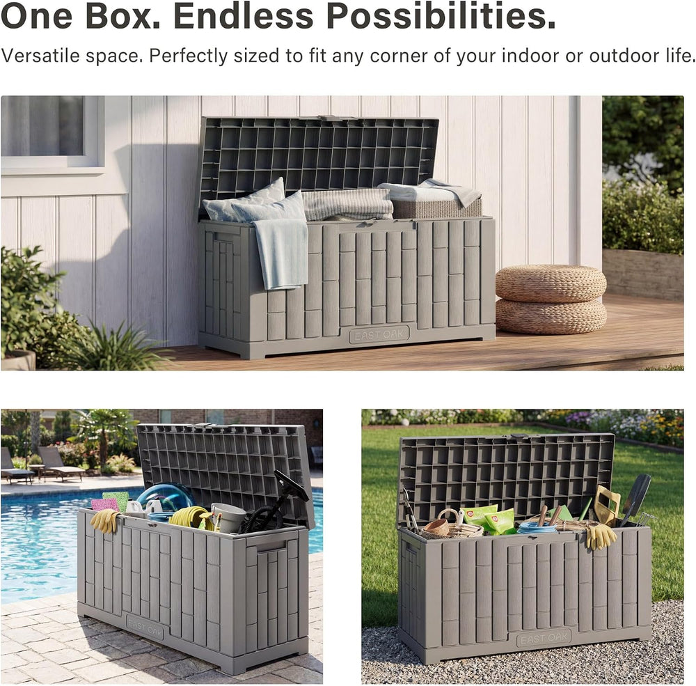 EAST OAK Outdoor Storage Box, 60 Gallon Deck Box Indoor and Outdoor Use, Wate...