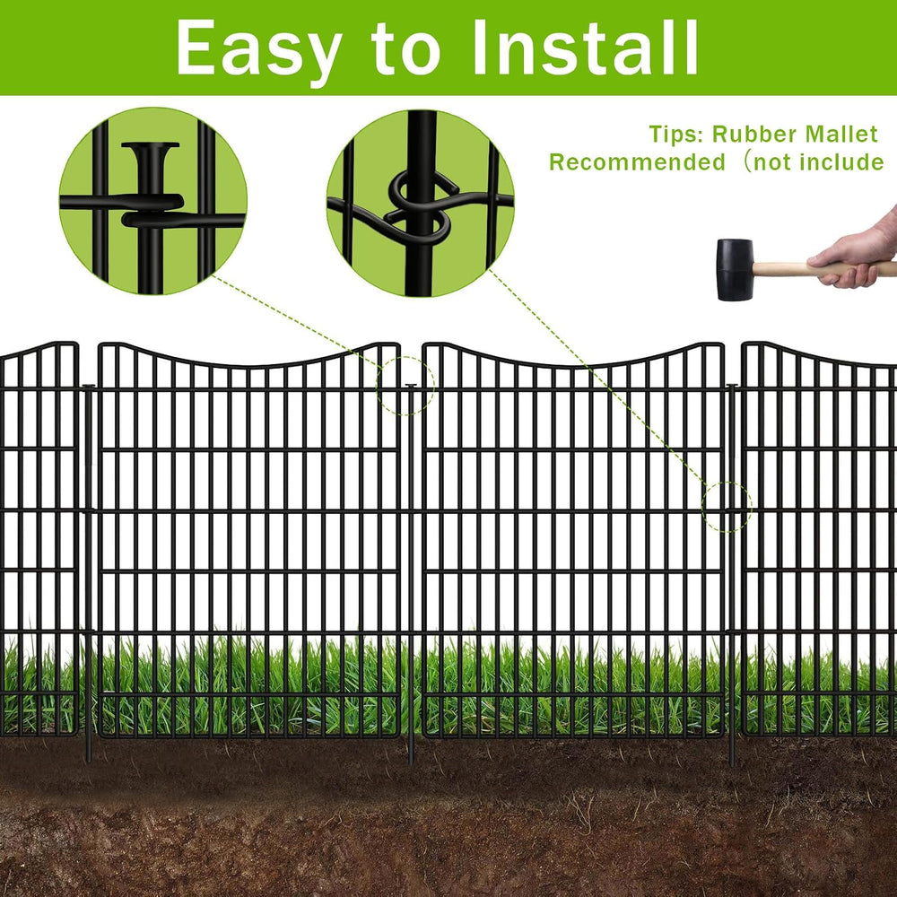 15 Panels Garden Fence Animal Barrier, 33 in(H) X 36 ft(L) Dog Fence Outdoor ...