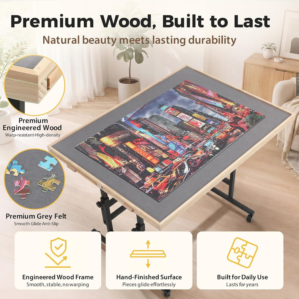 BuilderButler Puzzle Table 1500 Pieces with Wheels, Drawers & Cover, 33.5...