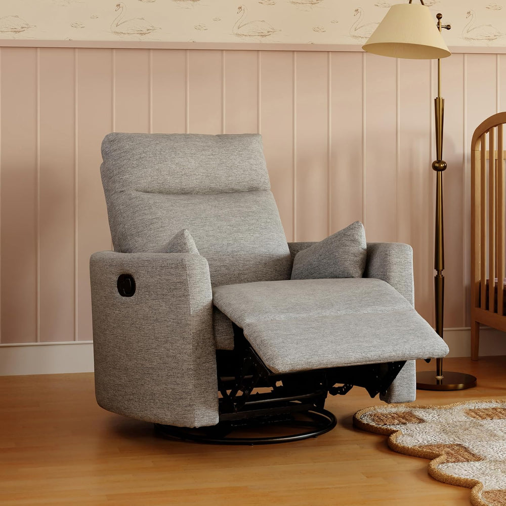 DaVinci Atlas Upholstered Recliner & Swivel Glider, Frost Grey